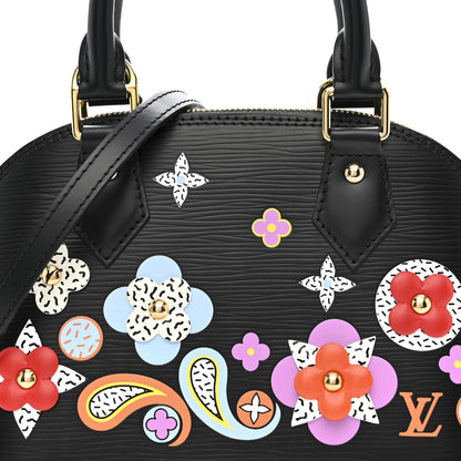 Louis Vuitton Epi Blooming Flowers Alma BB Black 7 of 9