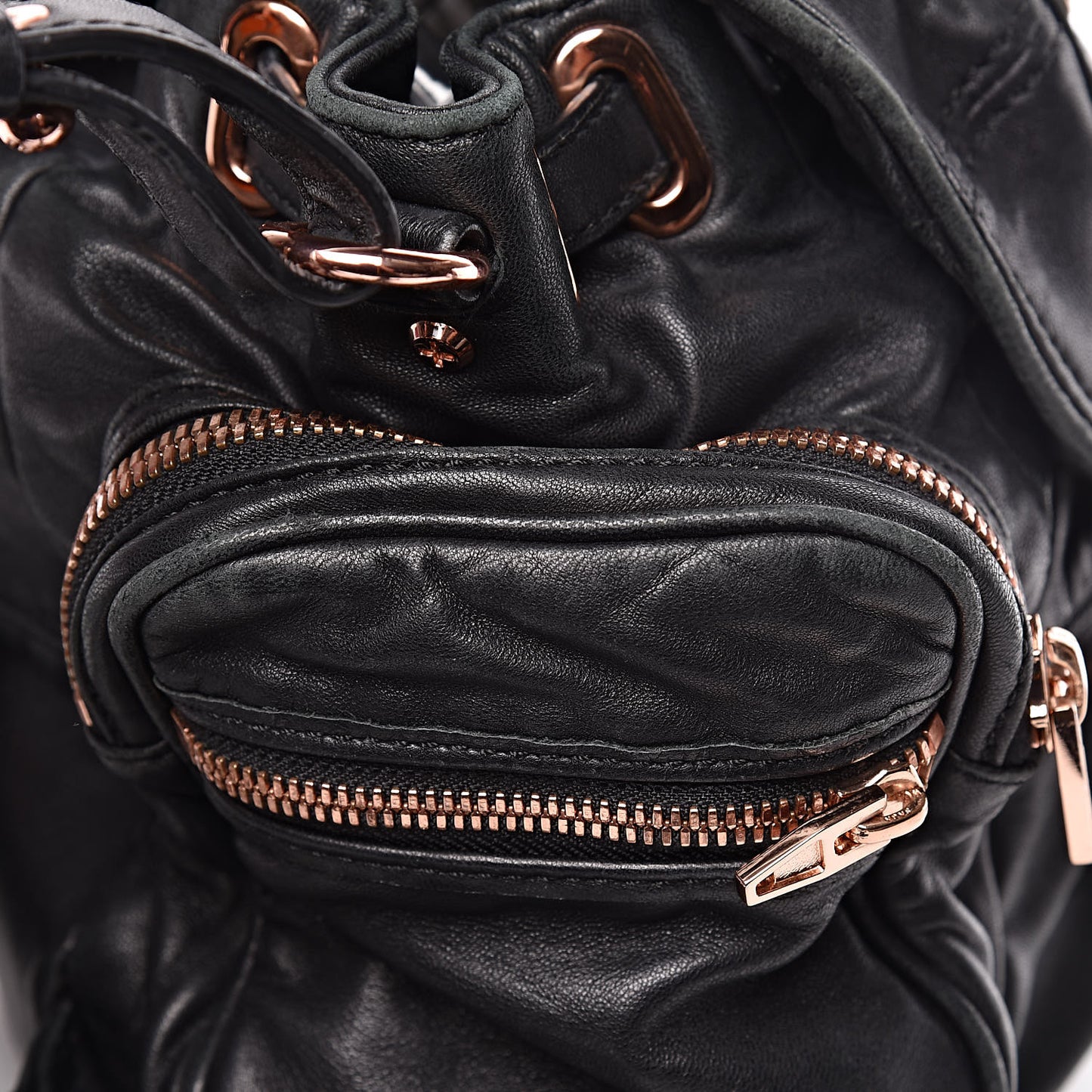 Lambskin Mini Marti Backpack Washed Black Rose Gold Hardware