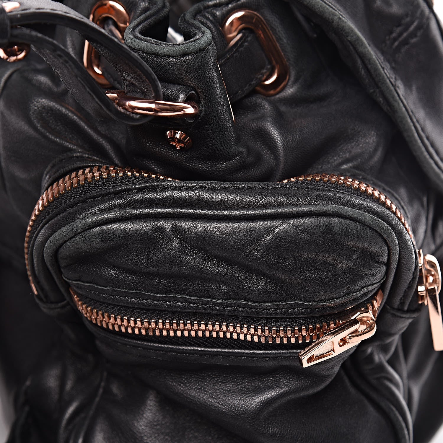 Alexander Wang Lambskin Mini Marti Backpack Washed Black Rose Gold Hardware 18 of 19