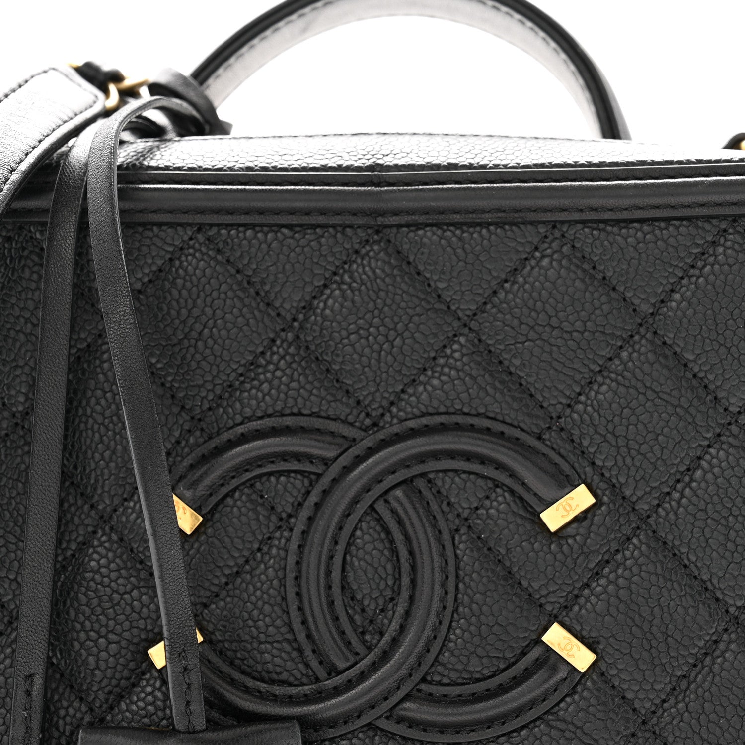 Chanel Caviar Quilted Medium CC Filigree Vanity Case Black 9 of 13