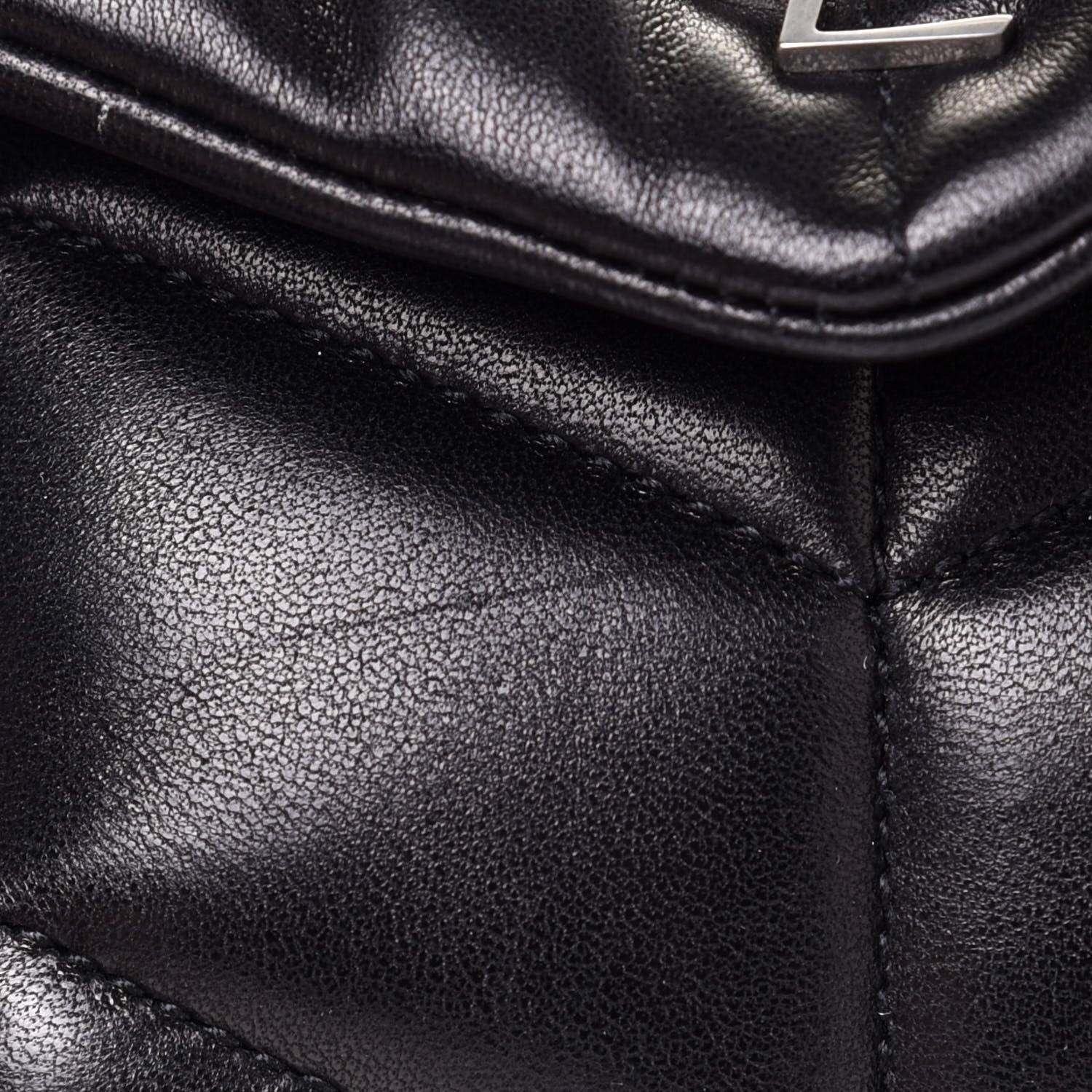Saint Laurent Lambskin Monogram Loulou Puffer Pouch Clutch Black 11 of 12