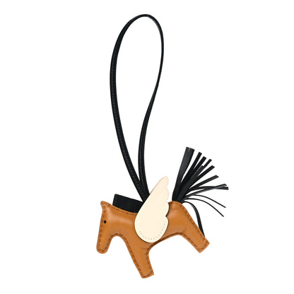 Hermes Milo Lambskin Grigri Rodeo Pegase Horse Bag Charm PM Sesame Black Nata 1 of 4
