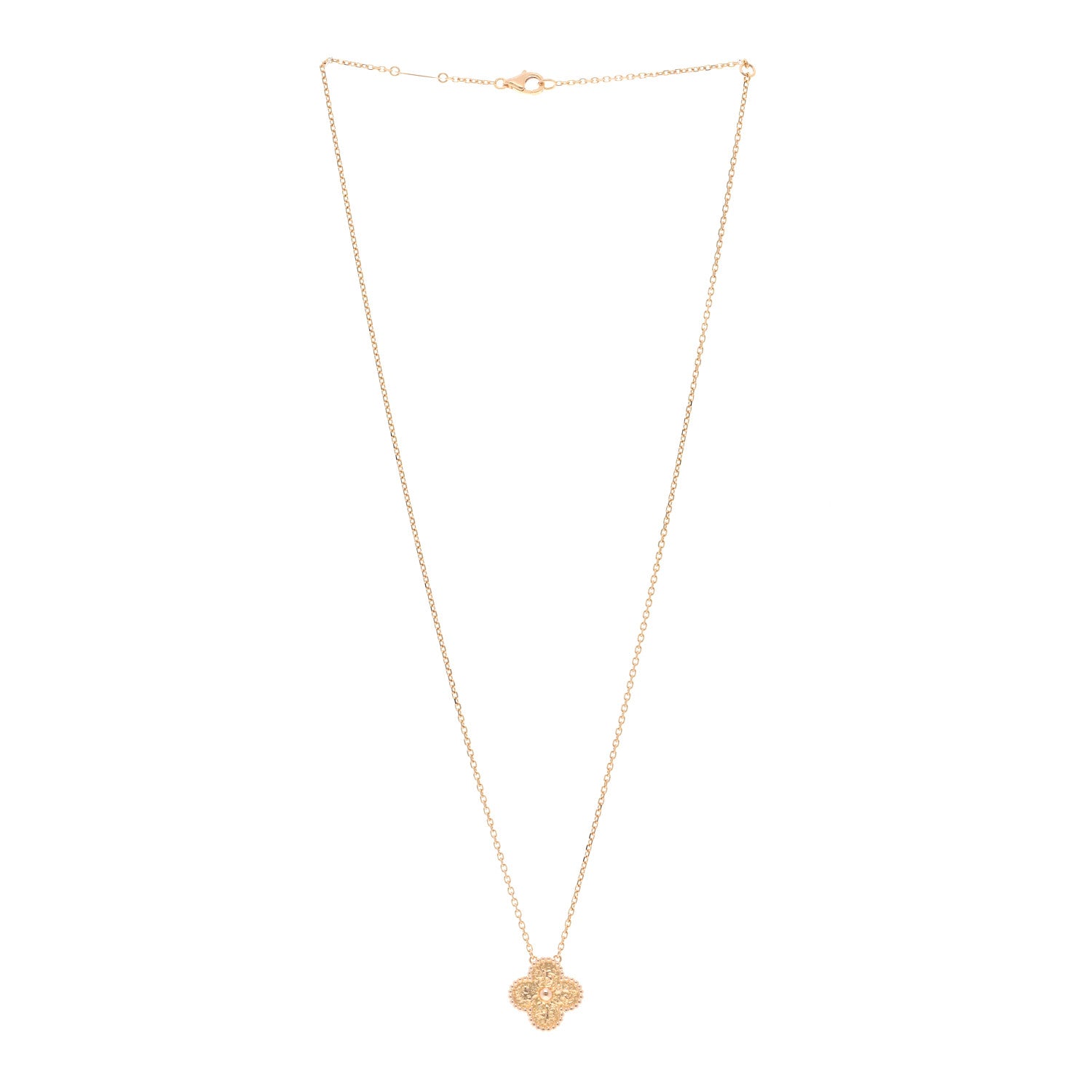 Van Cleef & Arpels 18K Rose Gold Vintage Alhambra Pendant Necklace 3 of 4