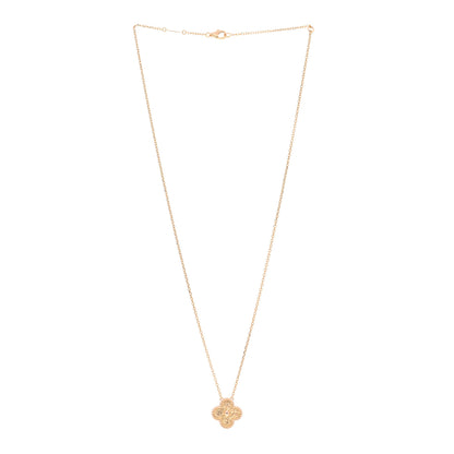 Van Cleef & Arpels 18K Rose Gold Vintage Alhambra Pendant Necklace 3 of 4