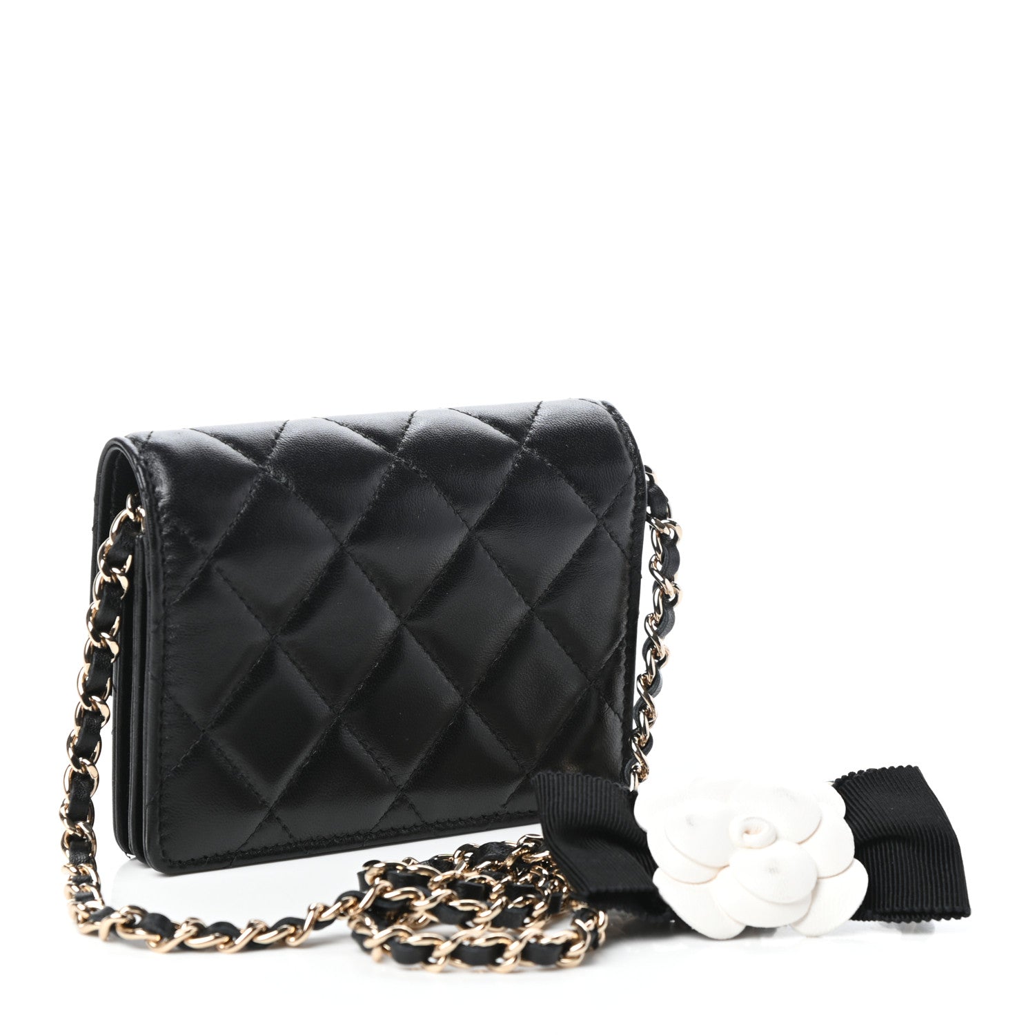 Chanel Lambskin Quilted My Chanel Lady Card Holder On Chain Black 3 of 10