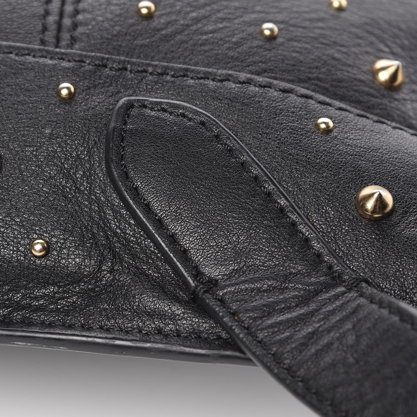 Calfskin Studded Padlock Backpack Black