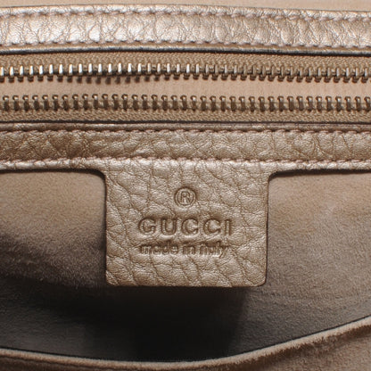 Gucci Metallic Pebbled Calfskin Medium 1973 Top Handle Satchel Golden Beige 6 of 8