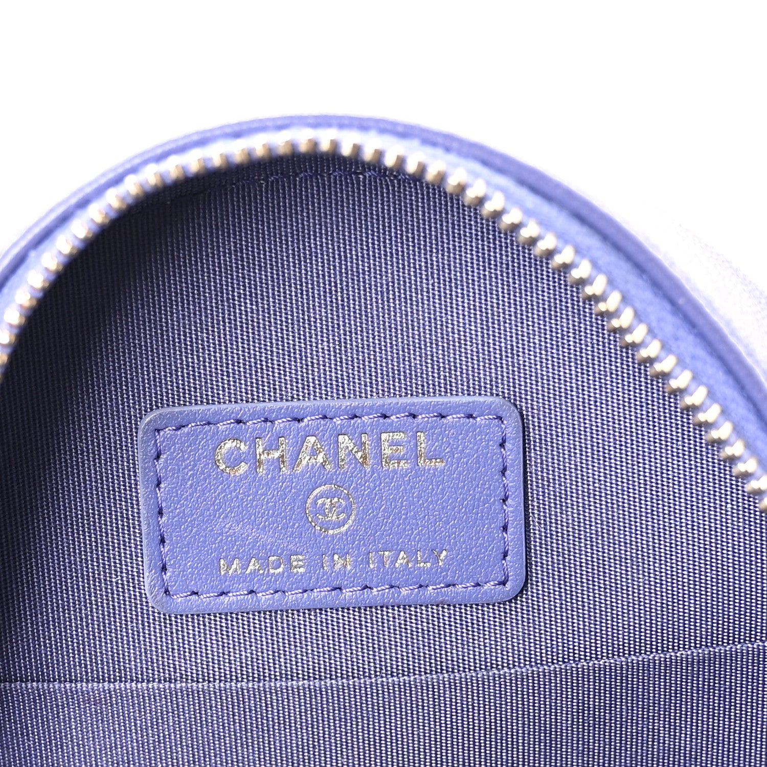 Chanel Lambskin Quilted Chanel 19 Round Clutch With Chain Purple 6 of 10