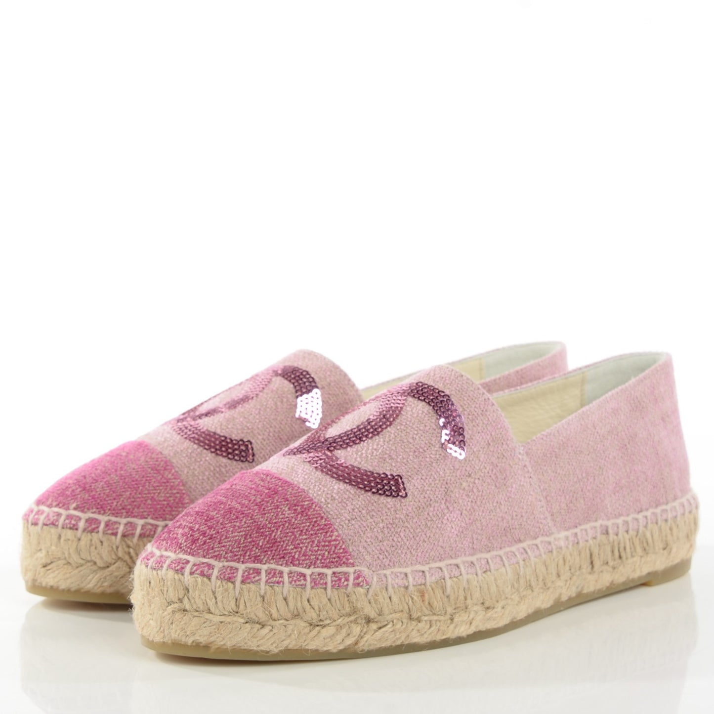 Toile Sequin CC Espadrilles 37 Pink Dark Pink