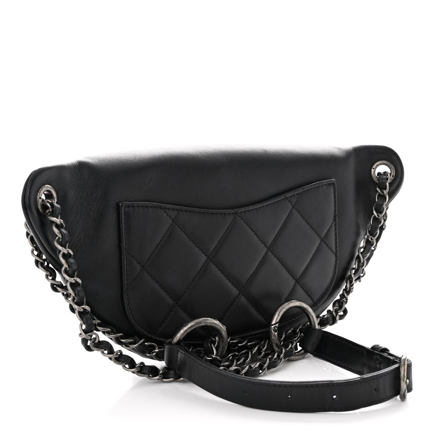 Calfskin Chain 20s Signe Waist Bag Black