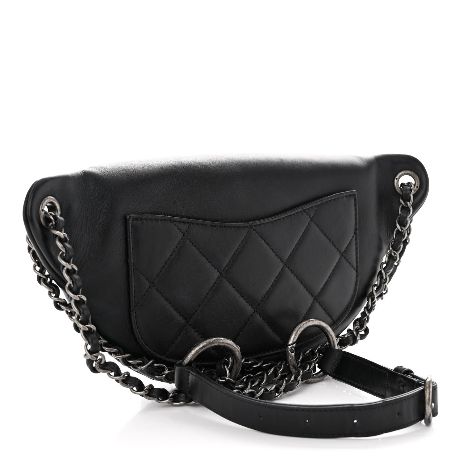 Chanel Calfskin Chain 20s Signe Waist Bag Black 2 of 10