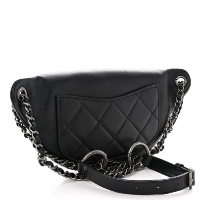 Chanel Calfskin Chain 20s Signe Waist Bag Black 2 of 10
