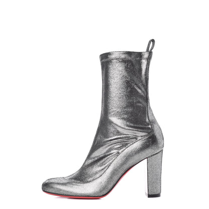 Christian Louboutin Veau Velours Stretch Gena 85 Booties 36 Silver 1 of 7