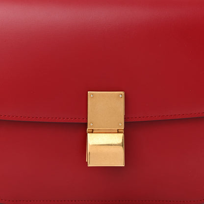 Celine Box Calfskin Medium Classic Box Flap Bag Red 8 of 10