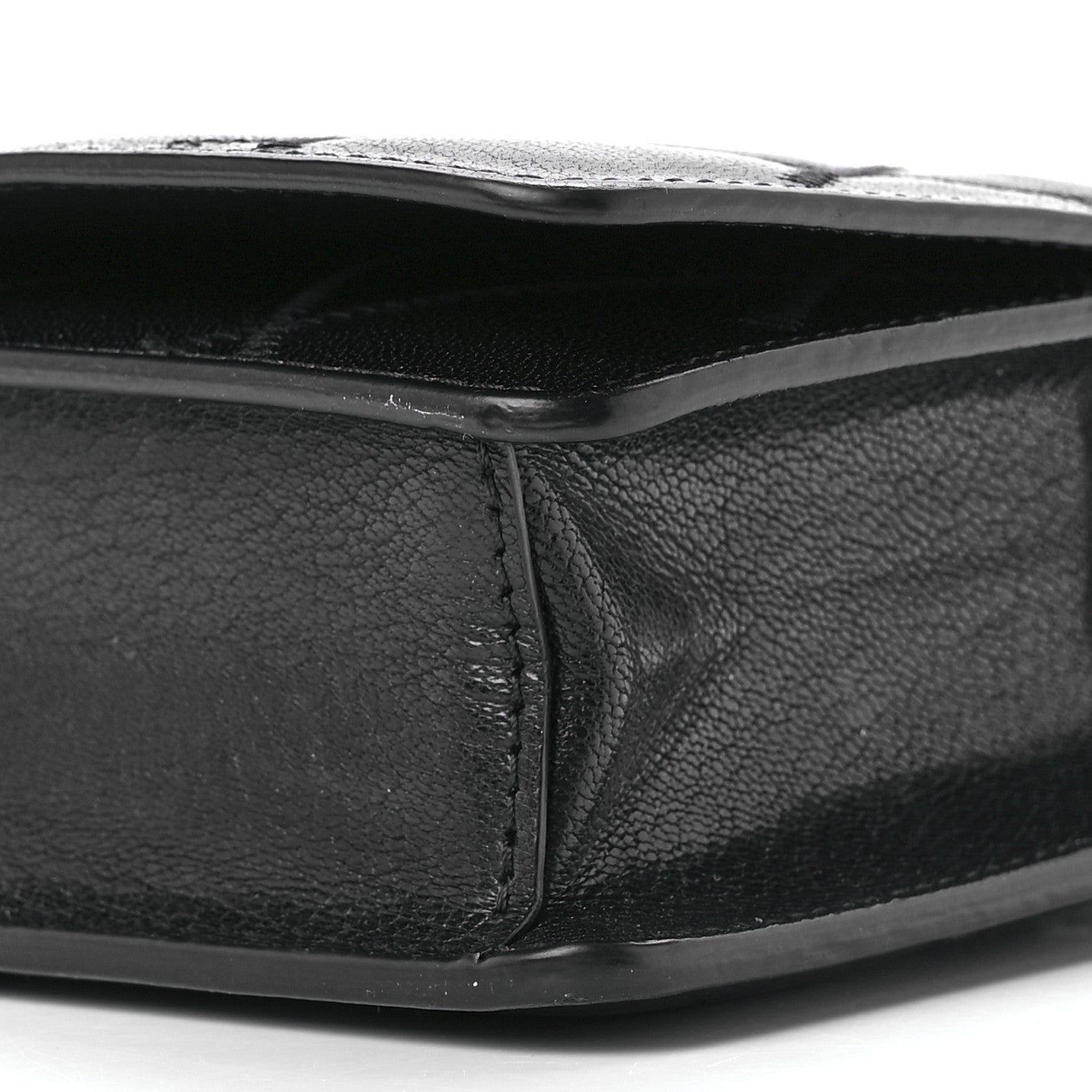 Givenchy Goatskin Quilted GV3 Strap Wallet Black 10 of 10