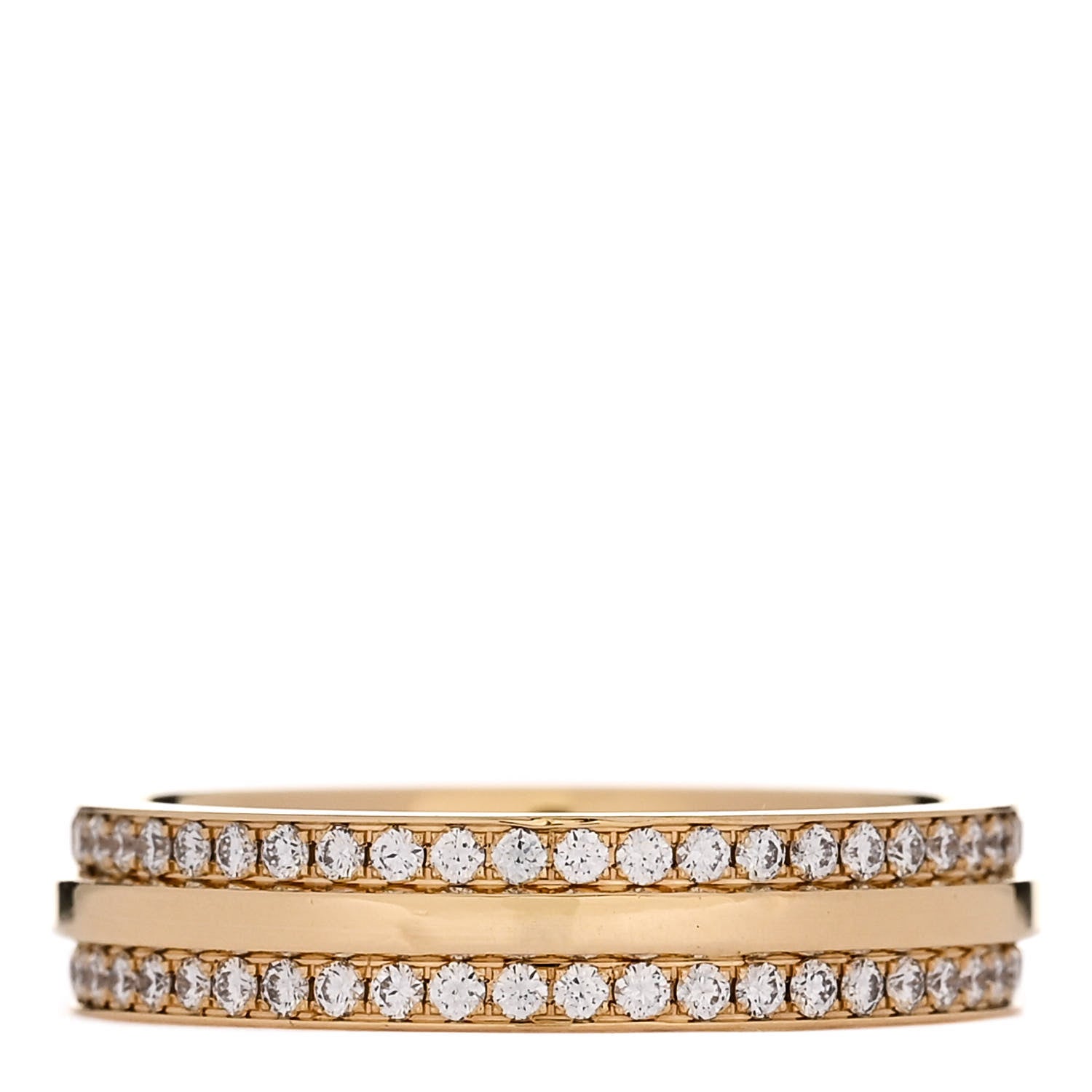 Tiffany 18K Yellow Gold Diamond Narrow T Two Pave Ring 53 6.5 3 of 4