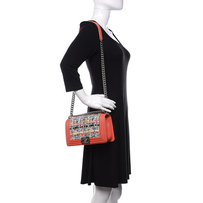 Chanel Lambskin Tweed Medium Boy Flap Coral 2 of 11