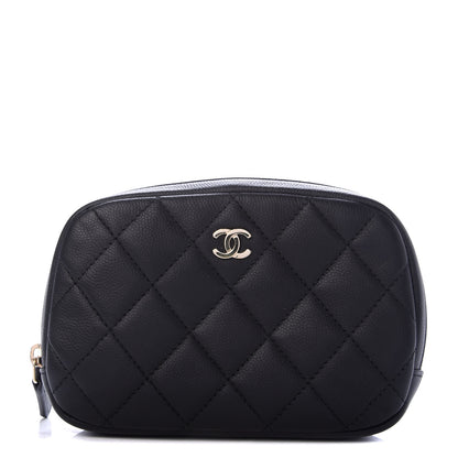 Chanel Caviar Quilted Small Curvy Pouch Cosmetic Case Black 1 of 8