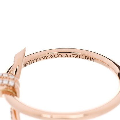 Tiffany 18K Rose Gold Diamond Small Knot Ring 52 6 4 of 5