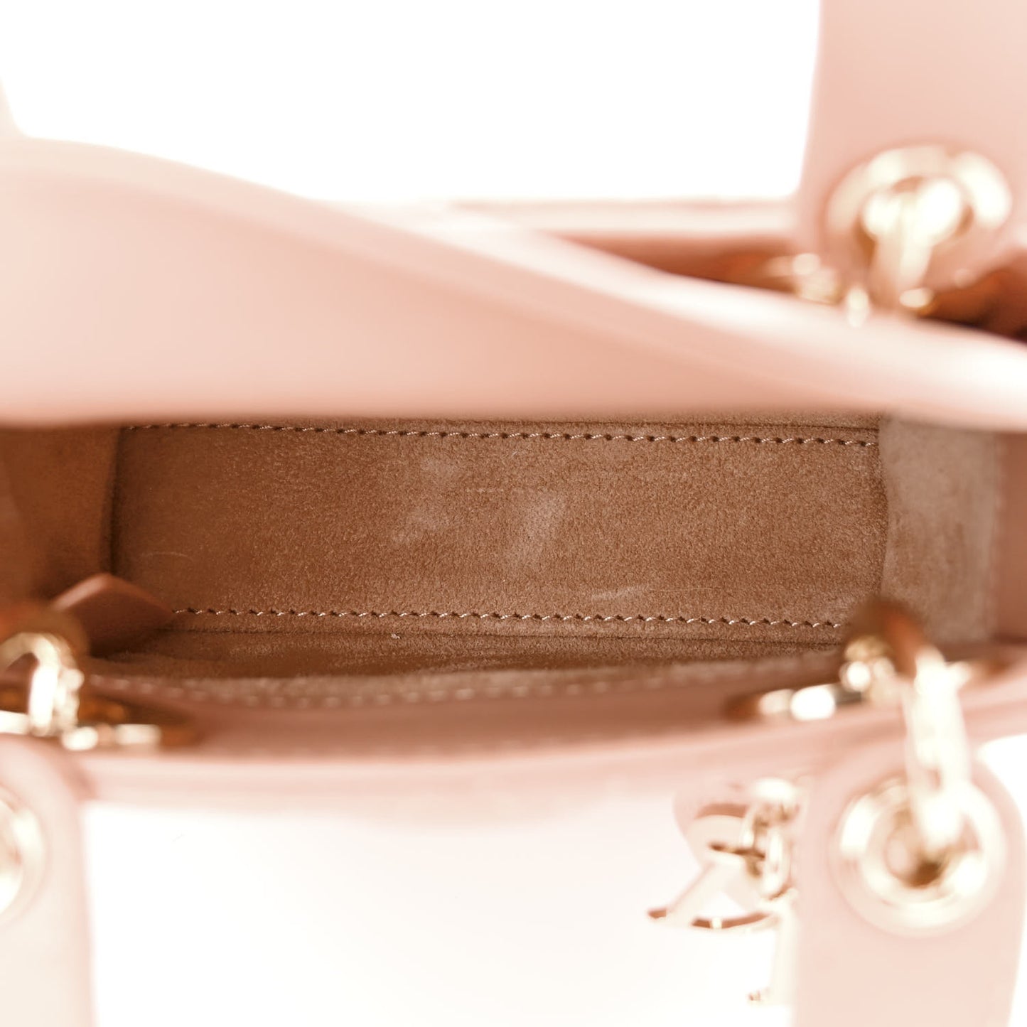 Lambskin Cannage Micro Lady Dior Rose Des Vents