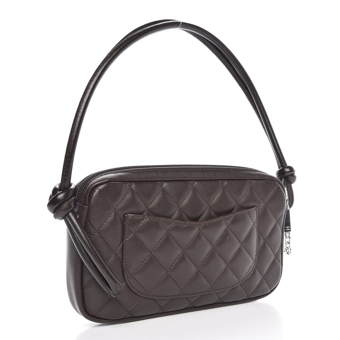 Calfskin Quilted Cambon Pochette Brown Beige