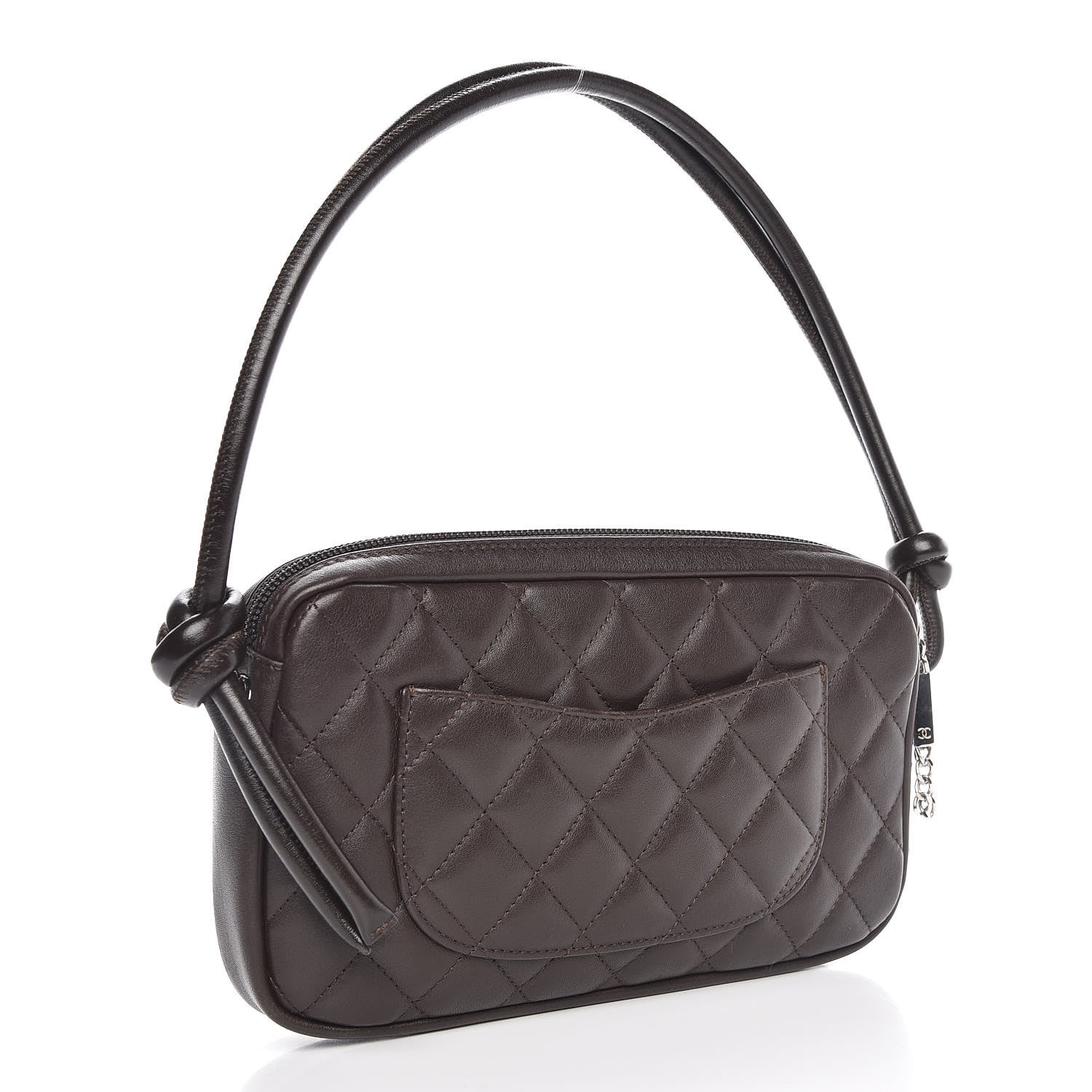 Chanel Calfskin Quilted Cambon Pochette Brown Beige 3 of 7