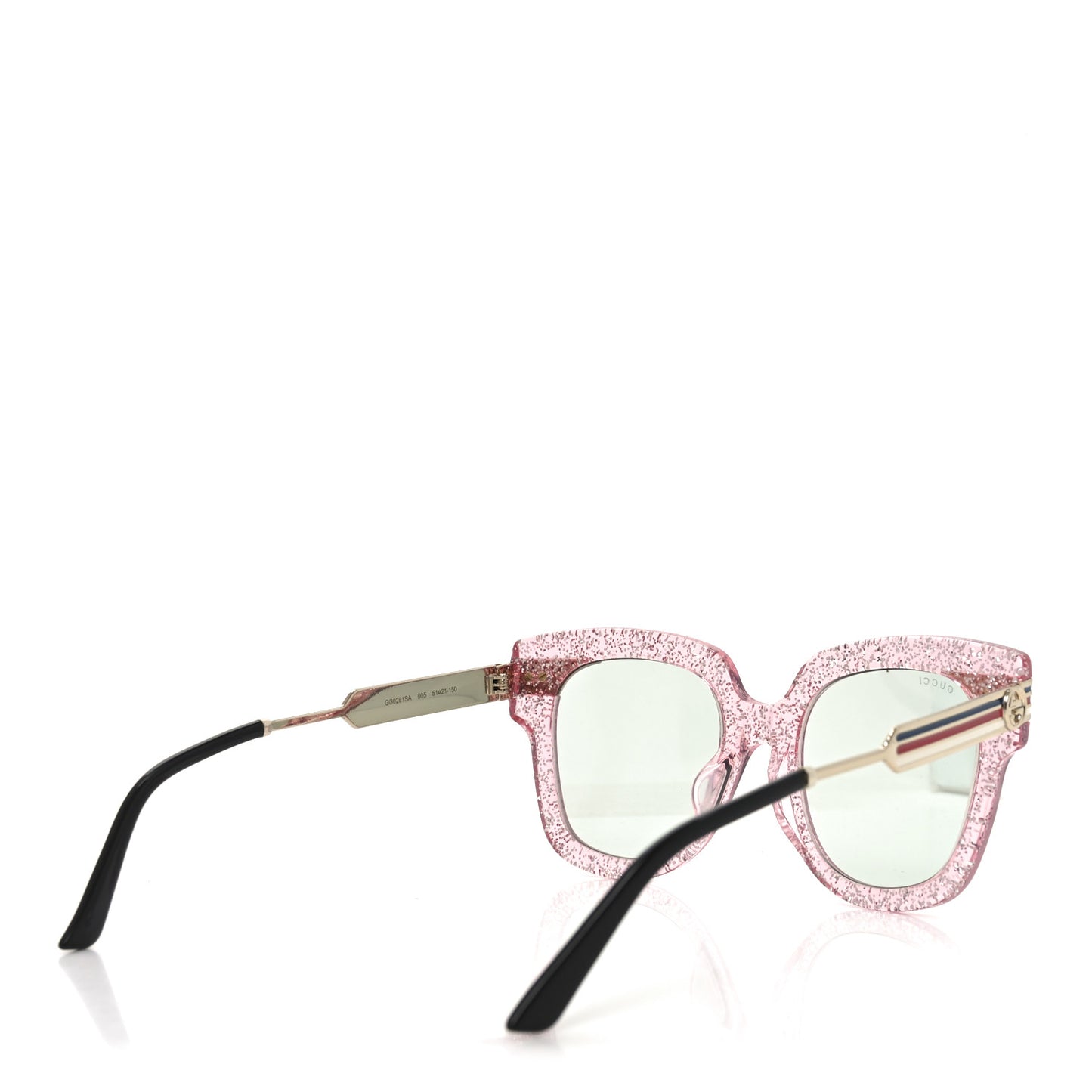 Acetate Square Frame Web Glitter GG0281SA Sunglasses Pink