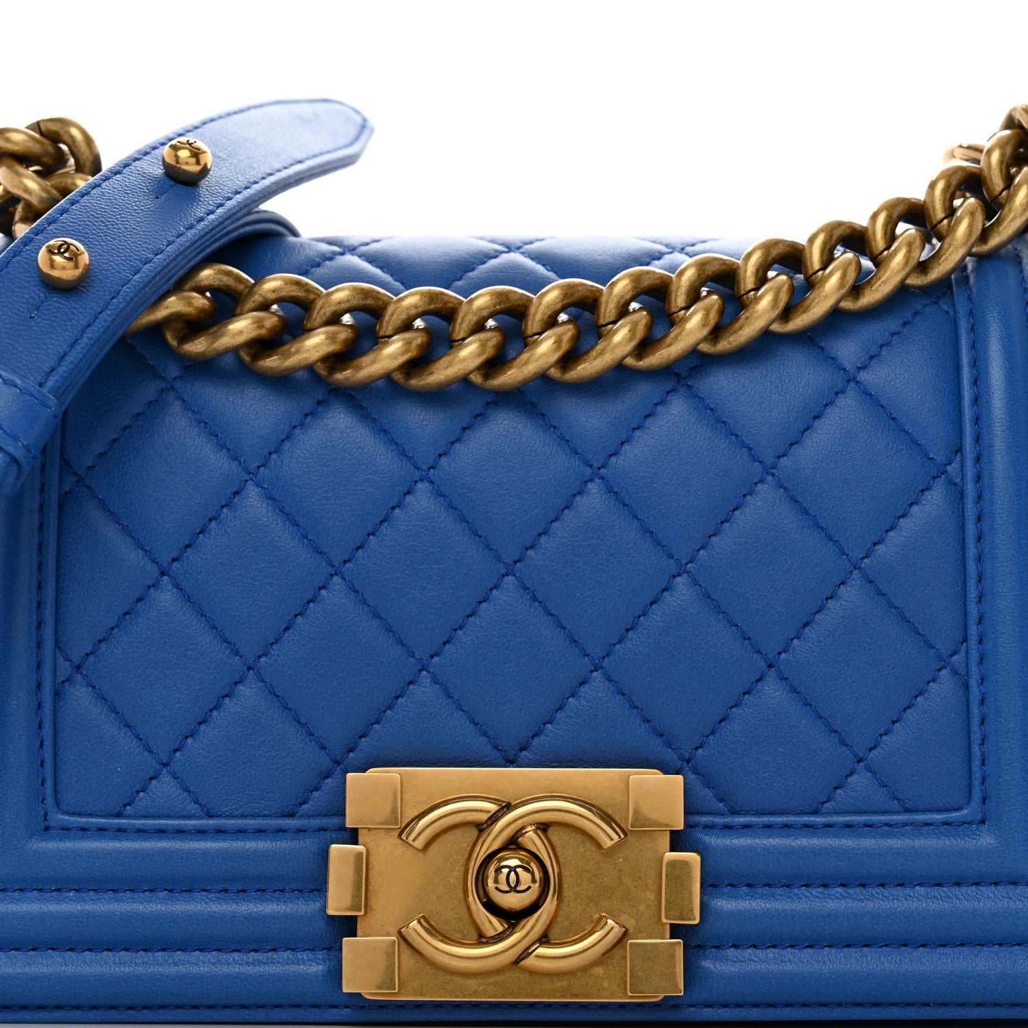 Chanel Lambskin Quilted Small Boy Flap Blue 5 of 11
