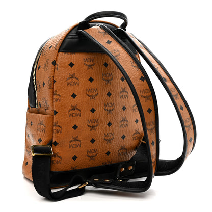 MCM Visetos Small Stark Backpack Cognac Black 3 of 9