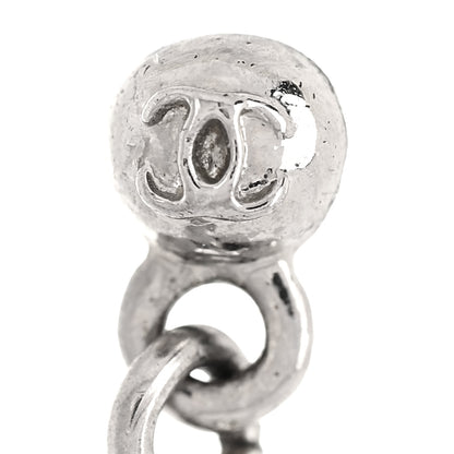 Chanel Baguette Crystal CC Drop Earrings Silver 4 of 5