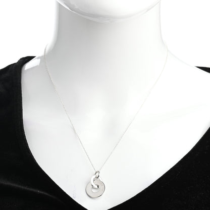 Tiffany Sterling Silver 1837 Double Interlocking Drop Pendant Necklace 2 of 5