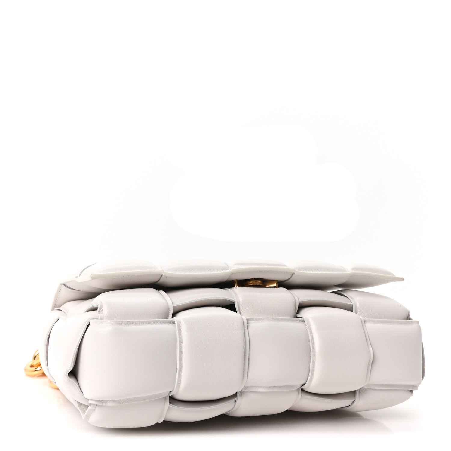 Bottega Veneta Lambskin Maxi Intreccio Padded Chain Cassette Crossbody Bag White 4 of 10