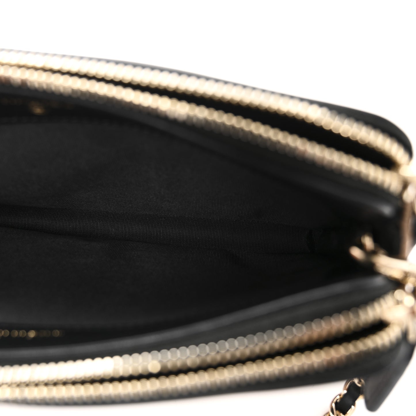 Caviar Quilted CC Filigree Clutch With Chain Beige Black
