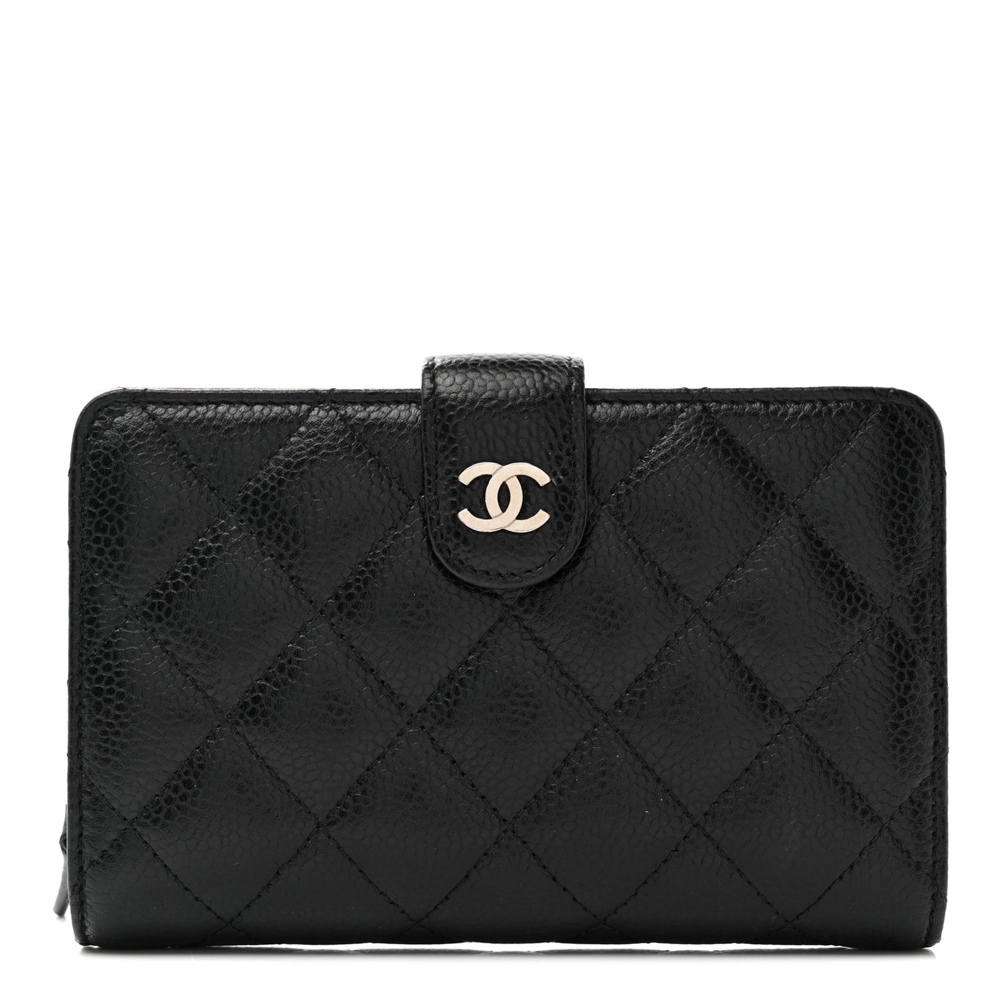 Caviar Quilted CC French Wallet Black