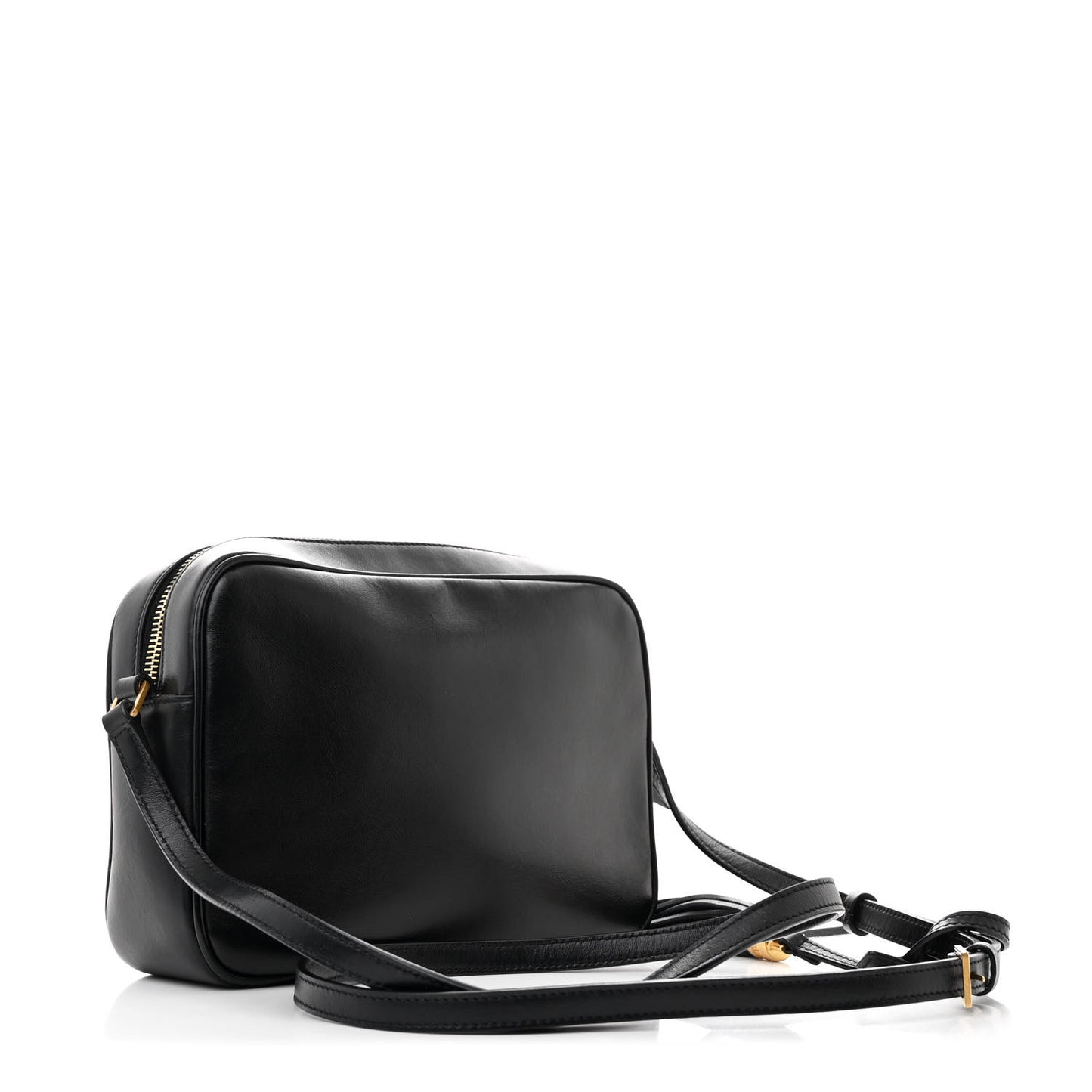 Calfskin Leopard Print Monogram Lou Camera Bag Black