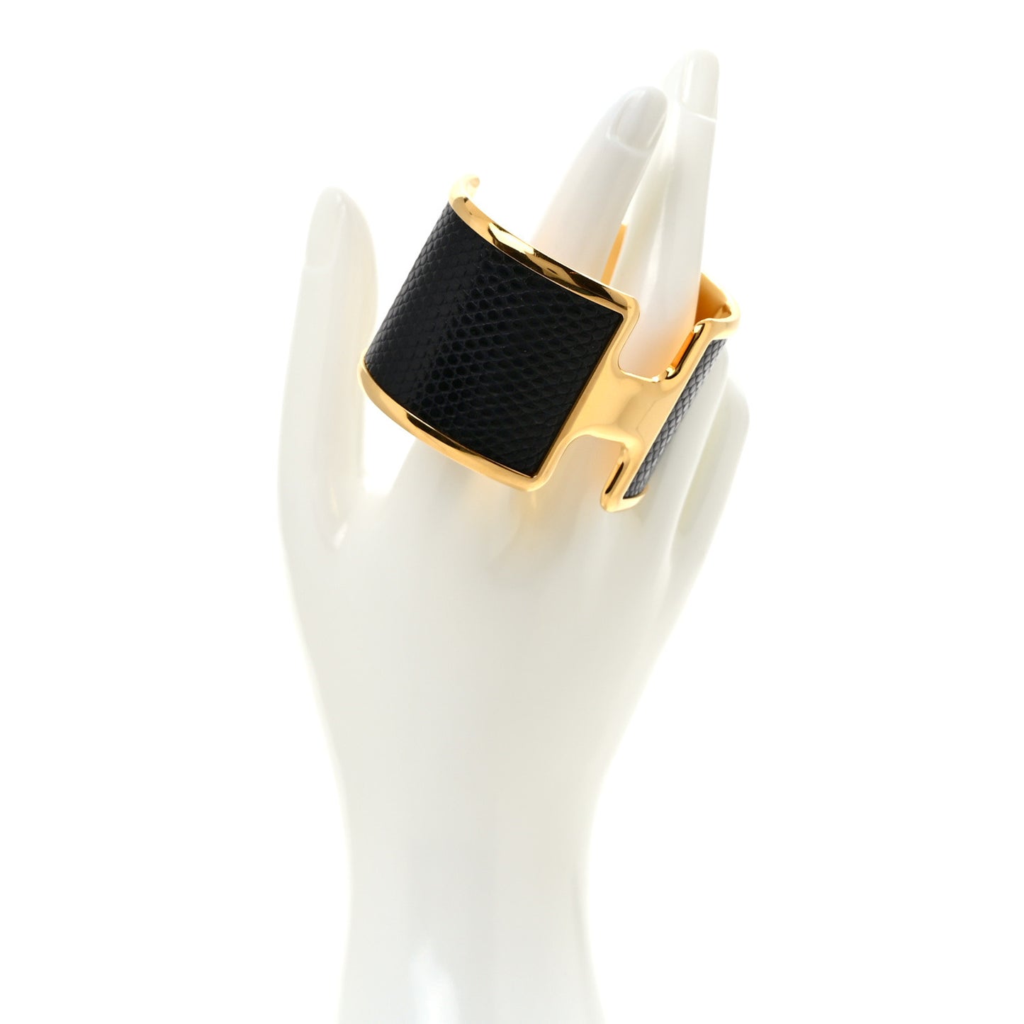 Lizard Olympe Cuff Bracelet Black