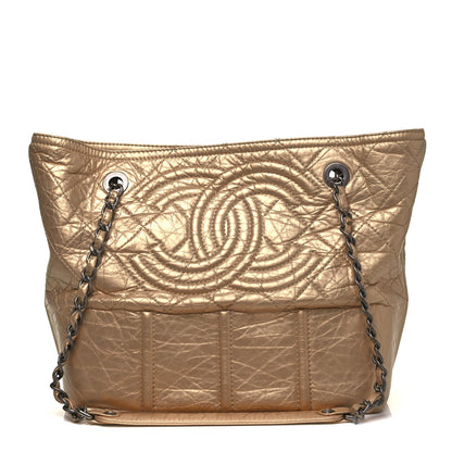 Chanel Metallic Aged Calfskin Small Shopping In Moscow Tote Gold 1 of 8
