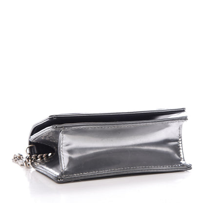 Christian Dior Metallic Patent Micro-Cannage Baby Diorama Flap Bag Silver 4 of 10