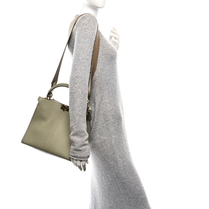 Fendi Vitello Seta Vitello Century Medium Peekaboo X-Lite Mandorlo Blueberry 2 of 13