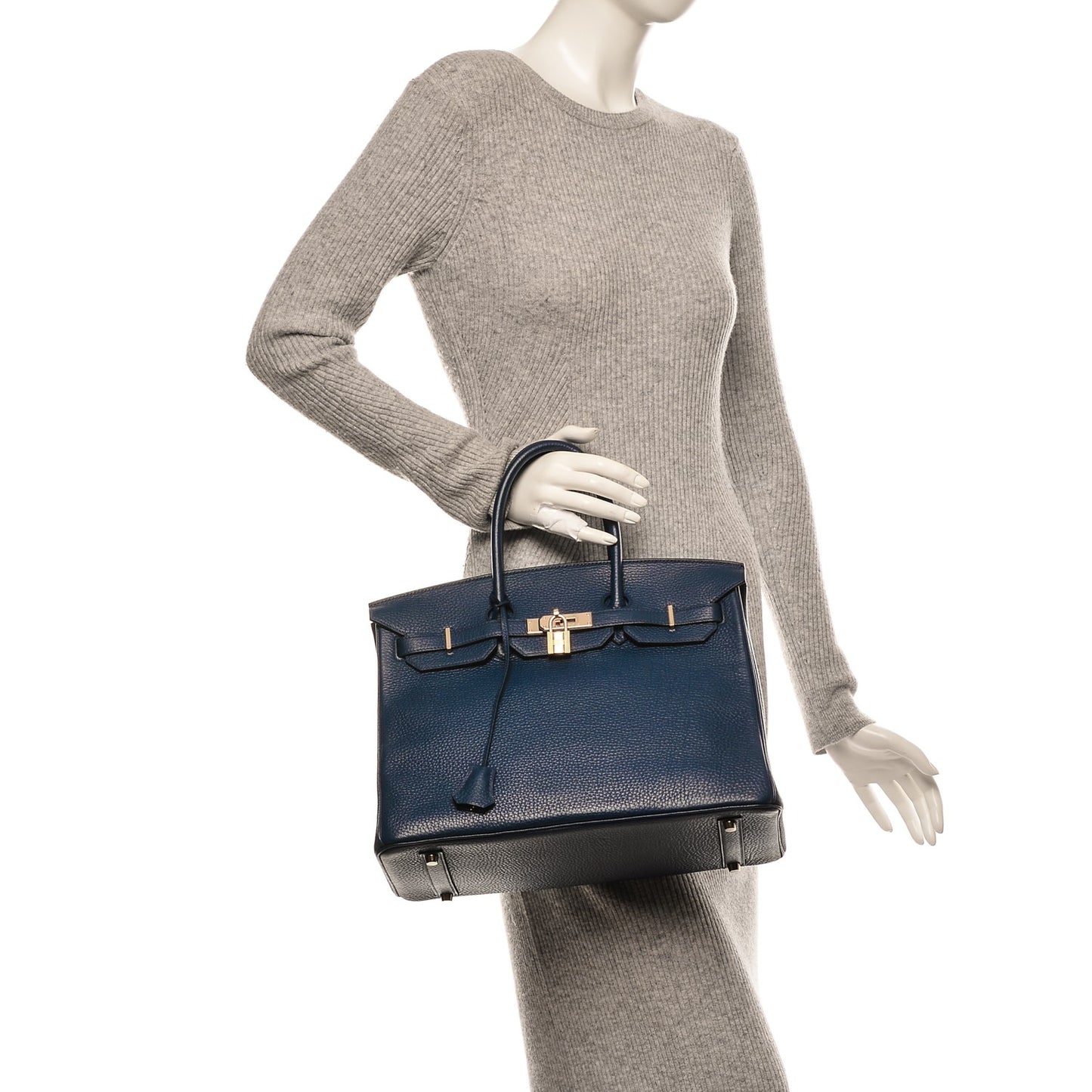 Taurillon Clemence Birkin 35 Bleu Saphir