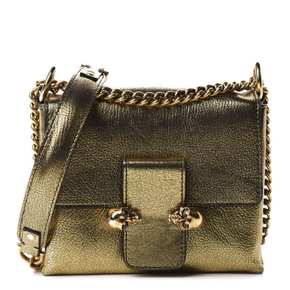 Alexander McQueen Metallic Small Twin Skull Chain Crossbody Antique Gold 1 of 10