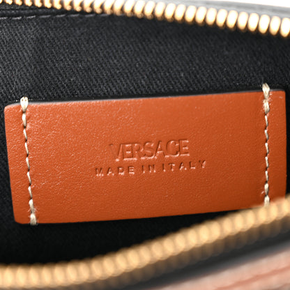 Versace Coated Canvas Medium La Greca Signature Pouch Black Caramel 6 of 9