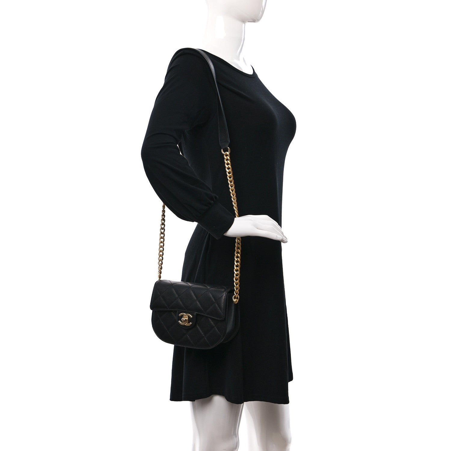 Chanel Caviar Quilted Moon Messenger Black 2 of 10