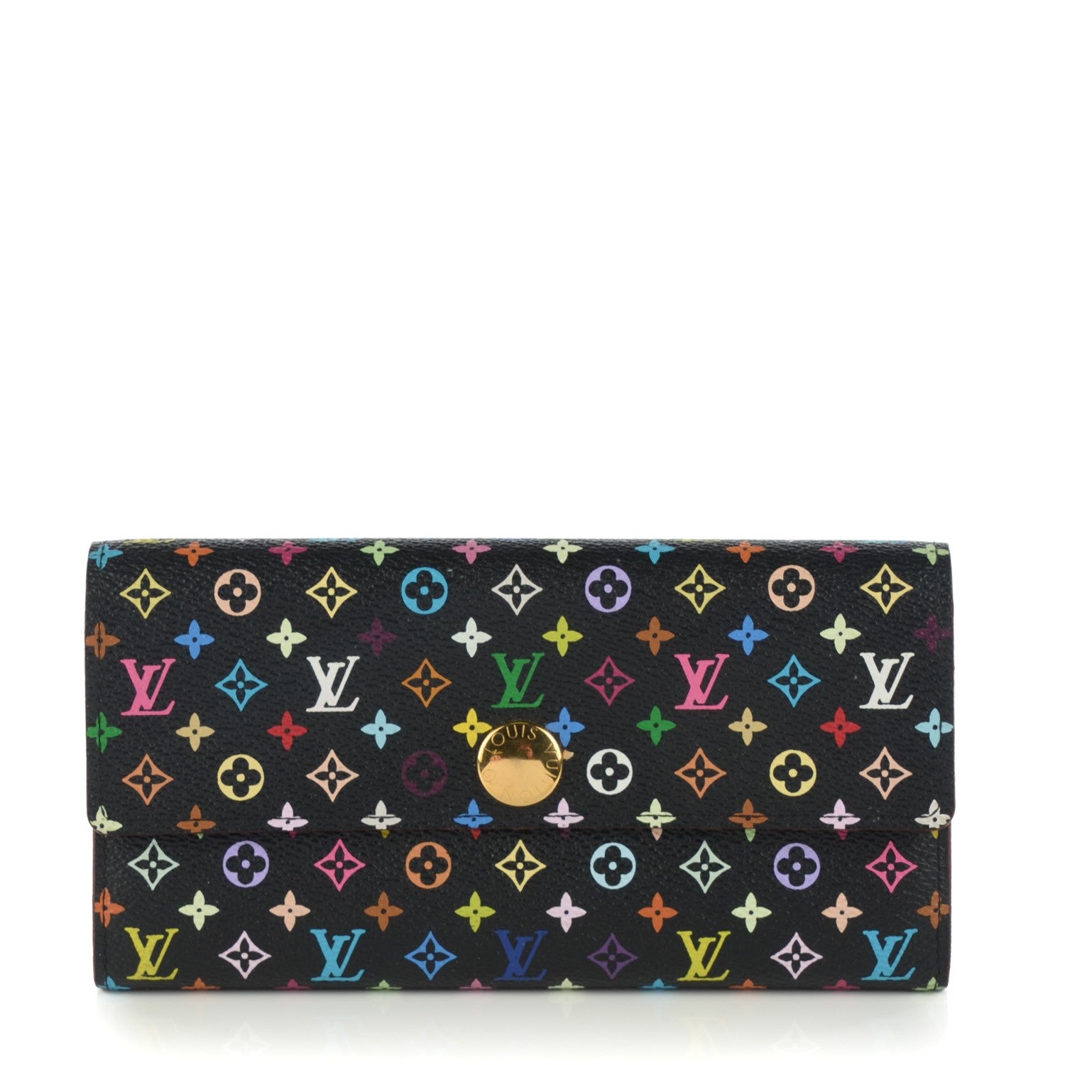 Louis Vuitton Monogram Multicolor Sarah Wallet Black Violet 1 of 7