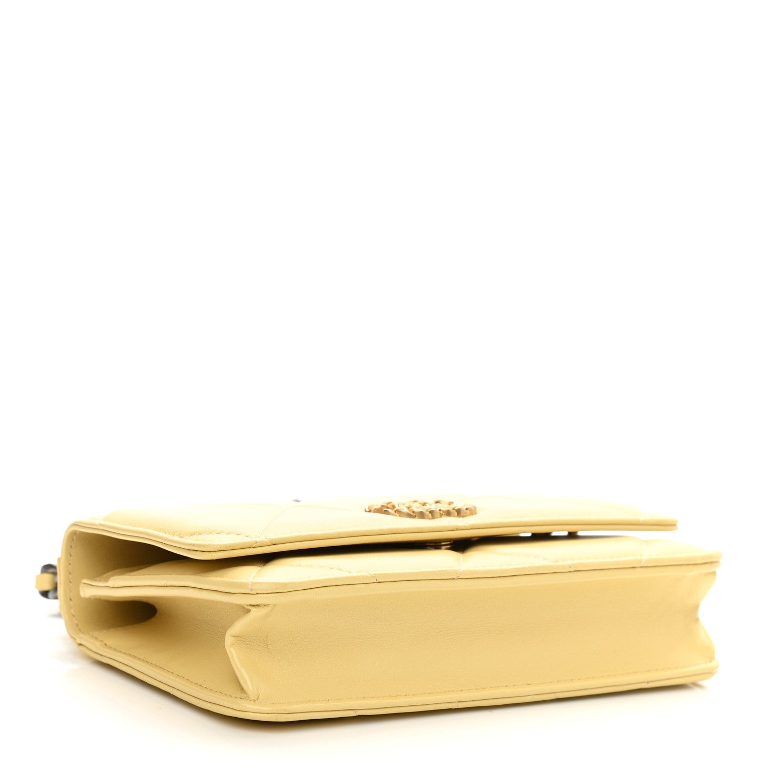 Chanel Lambskin Quilted Chanel 19 Wallet On Chain WOC Yellow 4 of 11