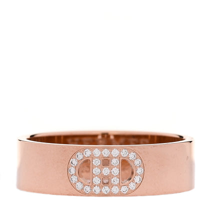 Hermes 18K Rose Gold Diamond PM H D'Ancre Ring 54 7 1 of 5
