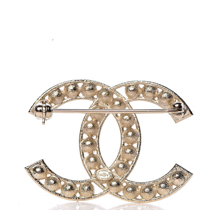 Chanel Crystal CC Brooch Light Gold 3 of 5
