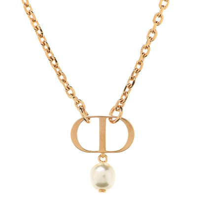 Christian Dior Pearl Petit CD Necklace Gold 4 of 7