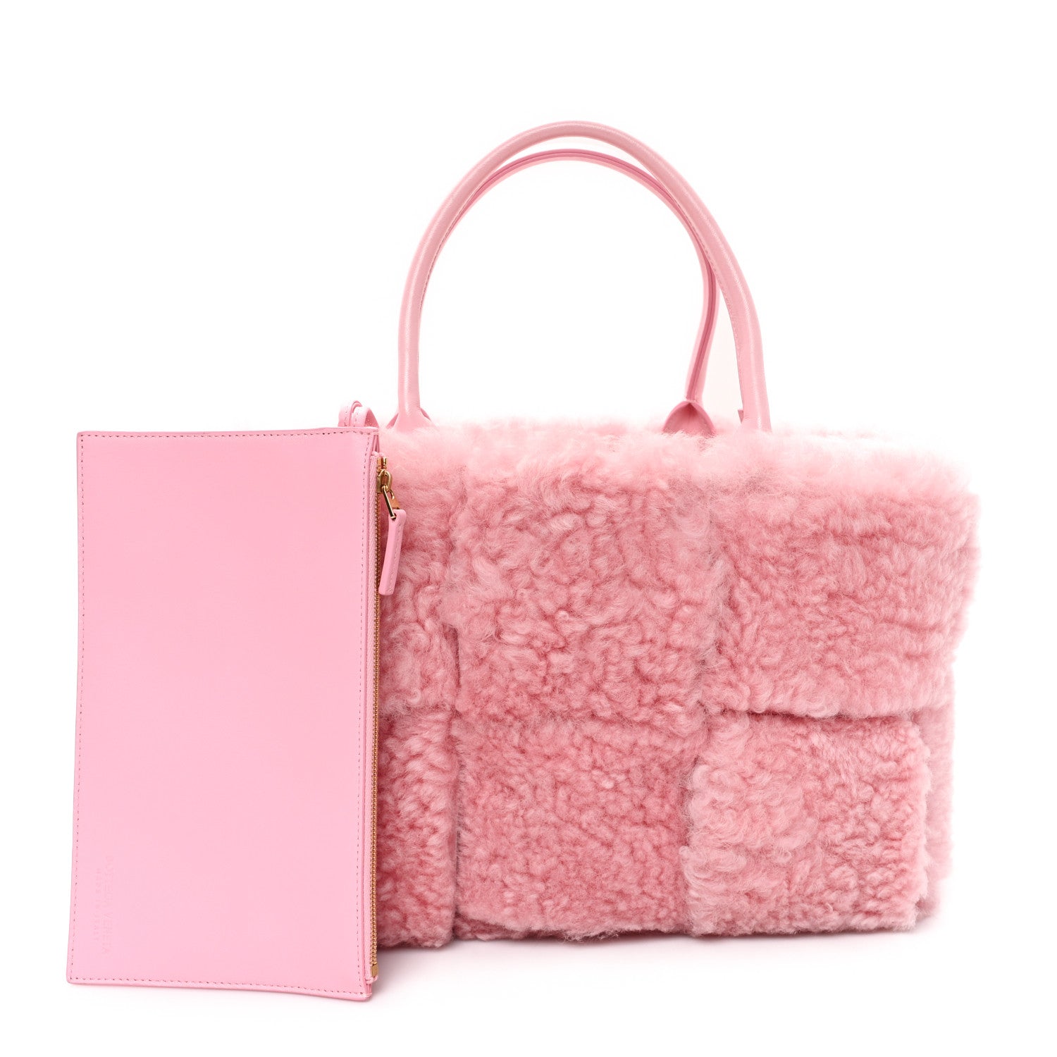 Bottega Veneta Shearling Small Intrecciato Arco Tote Popsicle 3 of 10