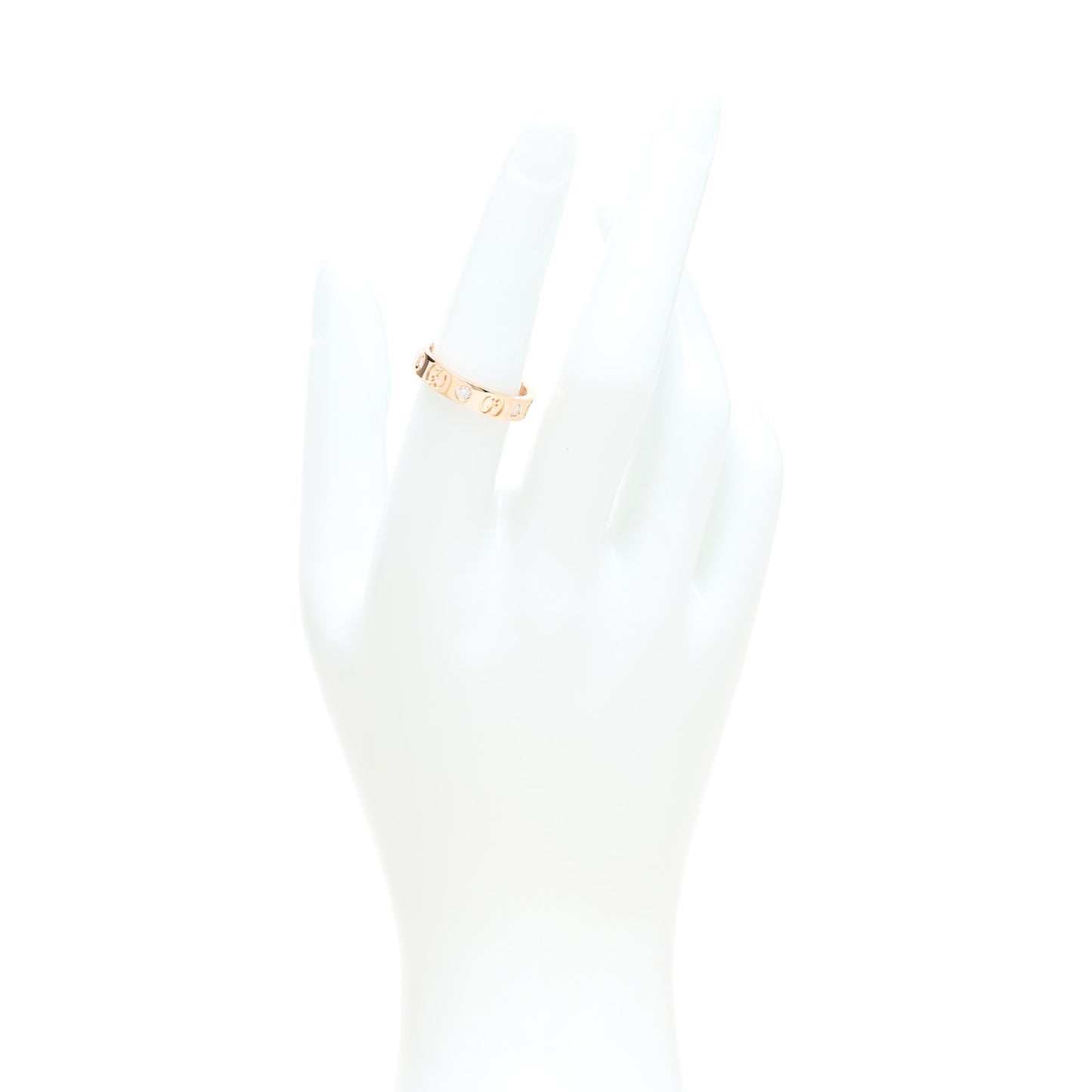 18K Rose Gold Diamond Icon Band Ring 53 6.5